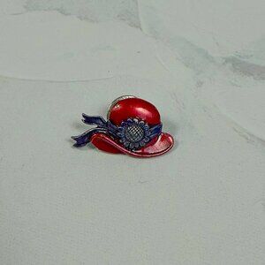 Vintage 1990s JJ Jonette Jewelry Red Hat Society Collectible Lapel Pin Tie Tack